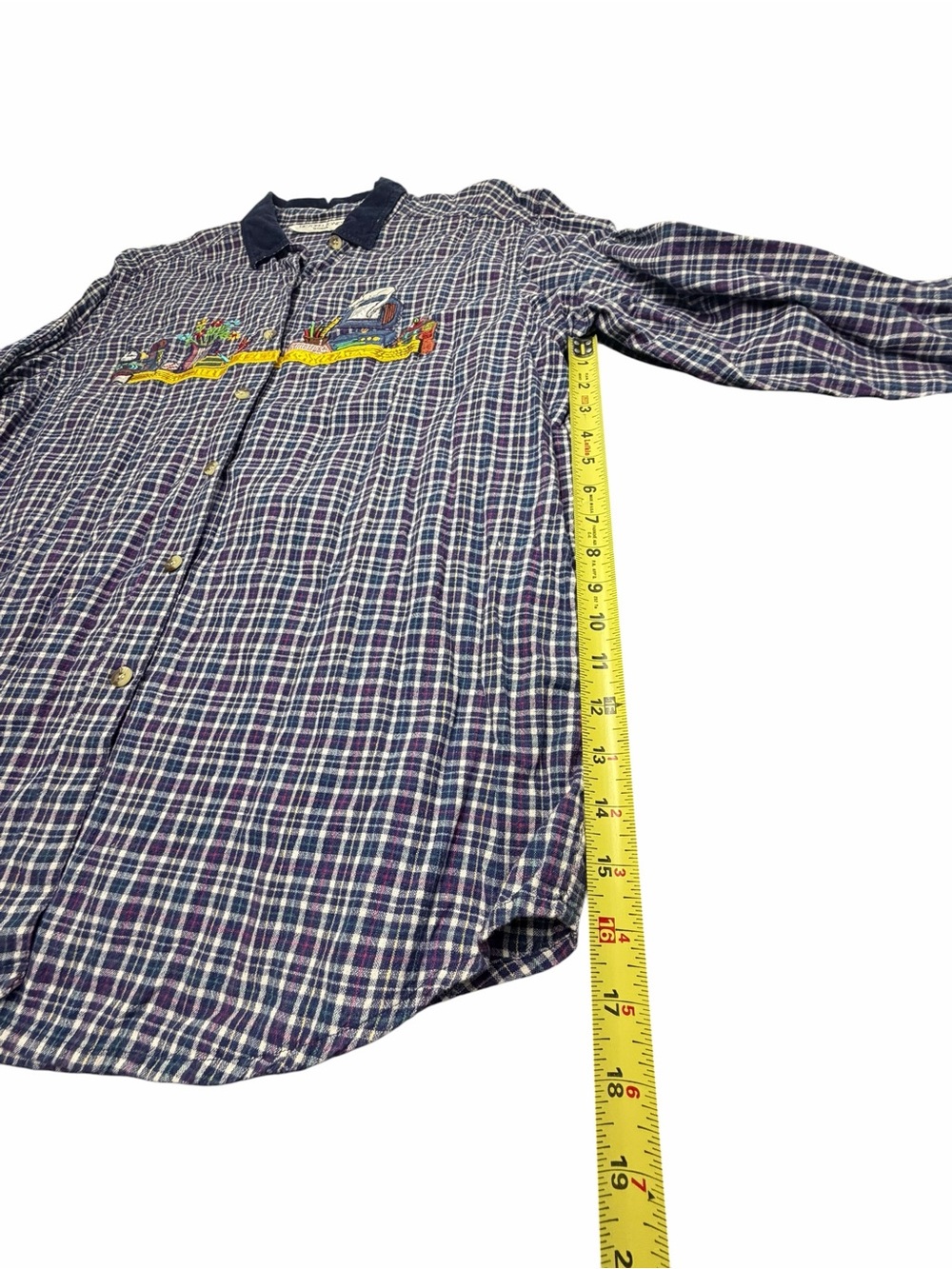 Vintage Victoria Jones Woman 20W Plaid Button Front Shirt Teacher Books Cat - Picture 7 of 13